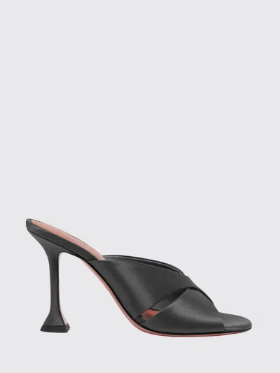 Amina Muaddi Salma Criss-cross Satin Mules In Black