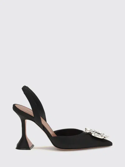 Amina Muaddi Satin Heeled Sandal With Goatskin Lining And Leather Outsole In Multi