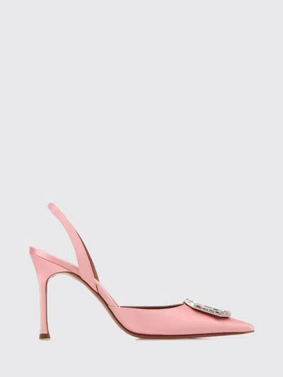 Amina Muaddi High Heel Shoes Woman Color Pink In Animal Print