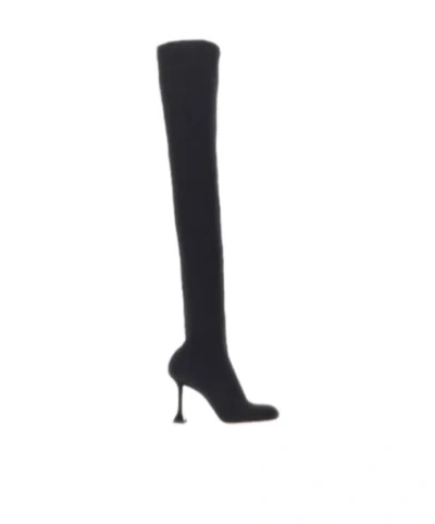 Amina Muaddi High-heeled Boots In Black