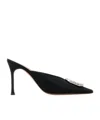 Amina Muaddi Camelia 90 Mules In Black