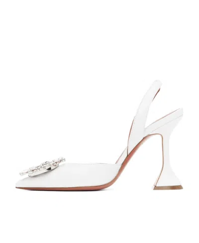 Amina Muaddi High-heeled Shoes With Pointed Heels In White