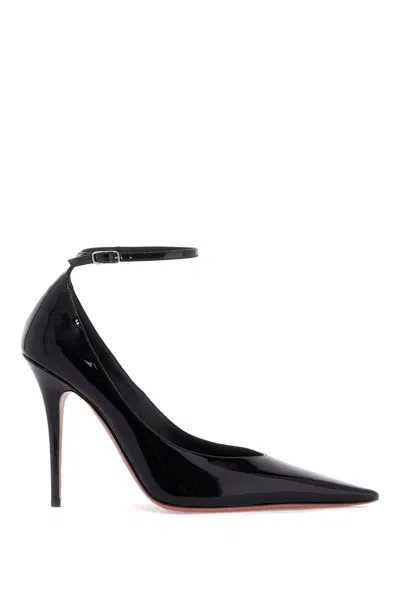 Amina Muaddi Womens Anok 105 Patent-leather Pumps Blac In Black