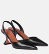 Amina Muaddi Leather Holli Slingback Pumps 95
