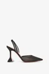 Amina Muaddi Holli Pointed Mesh Slingback Pumps