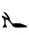 Amina Muaddi Holli 95 Sling Pointed-toe High-heeled Sandals In Black