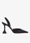 Amina Muaddi Holli 95 Sling Pointed-toe High-heeled Sandals In Black