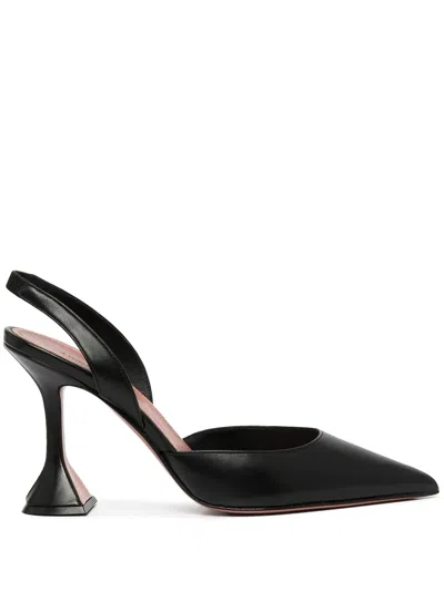 Amina Muaddi Holli 95 Velvet Slingback Pumps In Black