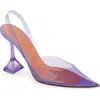 Amina Muaddi Holli Croc Embossed Slingback Pump In Pvc Lillac
