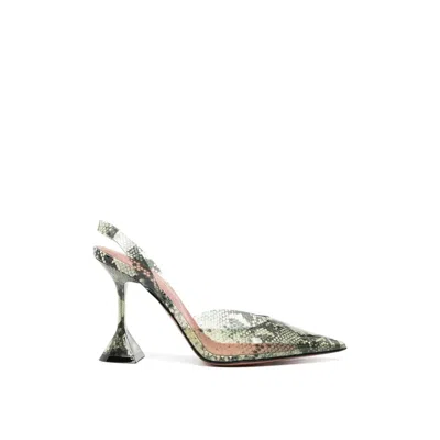AMINA MUADDI HOLLI GLASS 95MM SNAKESKIN-EFFECT PUMPS