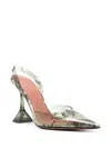 Amina Muaddi Snakeskin-effect 95mm Pumps With Sculpted Heel In Neutrals