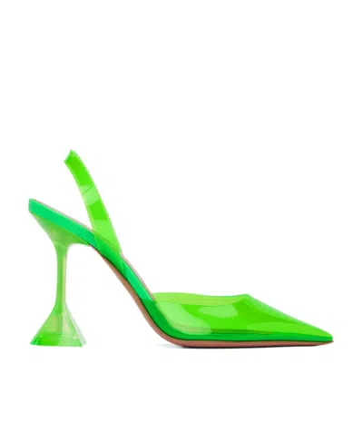 Amina Muaddi Holli Glass High Heels In Green