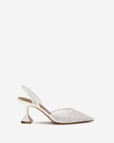 Amina Muaddi Holli 70 Slingback Lace Pumps In Neutral