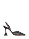 Amina Muaddi Holli Lace Slingback Pumps In Black