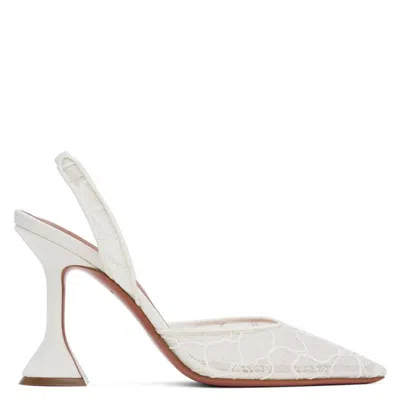 Amina Muaddi Holli Lace Slingback Pumps In Multi