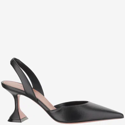 Amina Muaddi Holli Leather Slingbacks In Animal Print