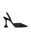 Amina Muaddi Womens Black Holli 95 Sling-back Heeled Mesh Courts In Black