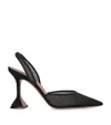 Amina Muaddi Holli Sling Patent Metallic Pumps In Black