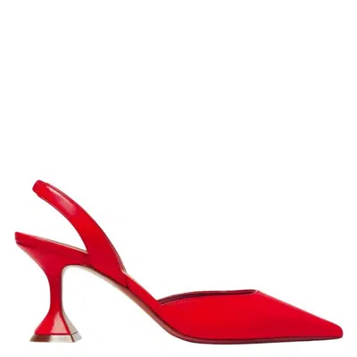 Amina Muaddi Holli Nappa Slingback Pumps In Red