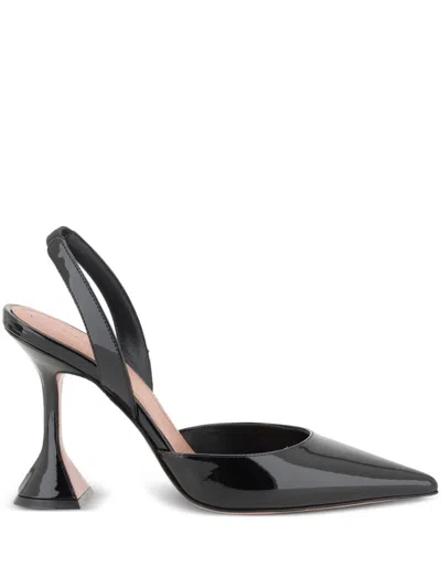 Amina Muaddi Holli Patent Leather Slingback Pumps In Transparent