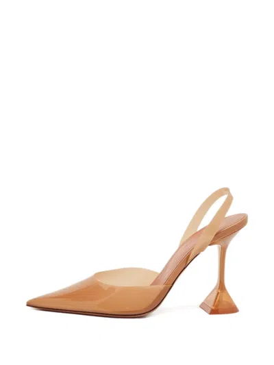 Pre-owned Amina Muaddi Holli Pumps In Neutral