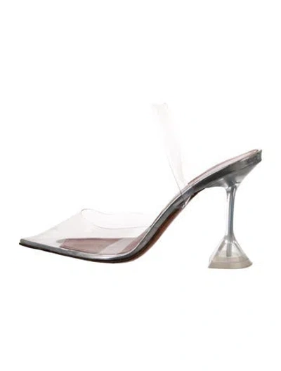 Pre-owned Amina Muaddi Holli Pvc Slingback Pumps In Transparent