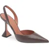 Amina Muaddi Stylish Pointed Toe High Heel Pumps In Brown