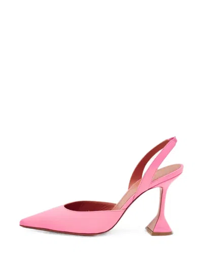Pre-owned Amina Muaddi Holli Slingback Pumps In Pink