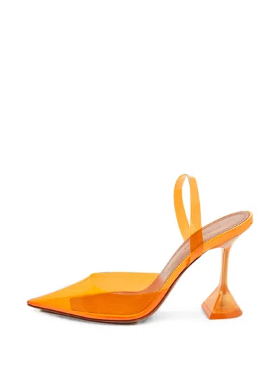 Pre-owned Amina Muaddi Holli Slingback Pumps In White