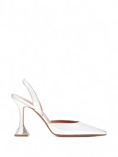 Amina Muaddi Holli Slingback Pumps In White