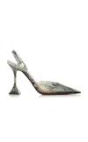Amina Muaddi Holli Glass 95mm Snakeskin-effect Pumps Women In Animal