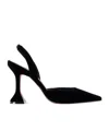 Amina Muaddi Holli 95 Sling Pointed-toe High-heeled Sandals In Black