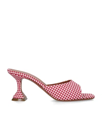 Amina Muaddi Houndstooth Lupita Mules 70 In White