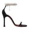 Amina Muaddi Iman Crystal-embellished Satin Sandals In Black