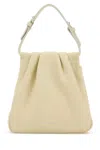 Amina Muaddi Iovry Nappa Leather Vittoria Crystal Handbag In White