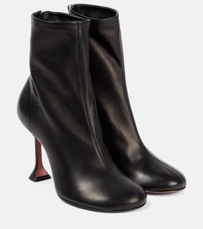 Amina Muaddi Ankle Boots Iris 95 Aus Leder In Schwarz