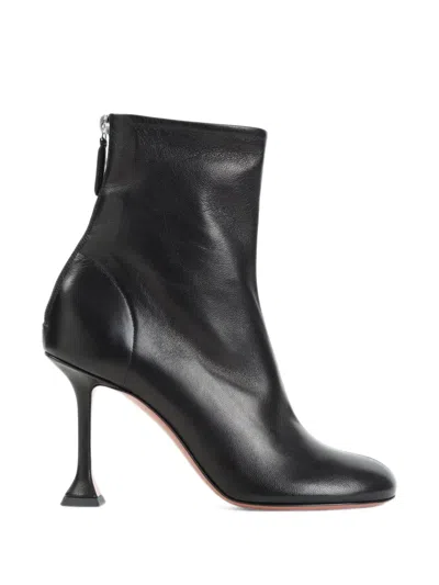 Amina Muaddi Iris Bootie 95 Black Nappa