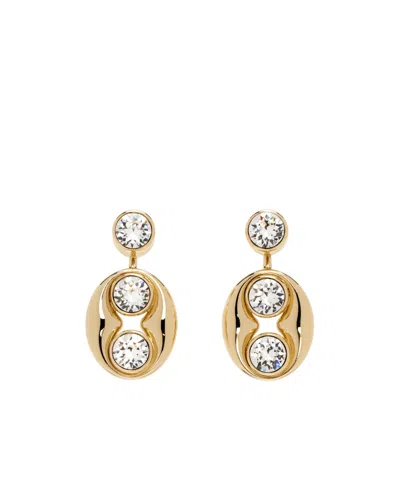 Amina Muaddi Iris Crystal Earrings In Yellow