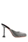 Amina Muaddi Embellished Satin Iris Mules In Blackwhite