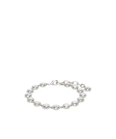 Amina Muaddi Iris Diamond Ankle Chain In White