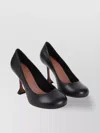 Amina Muaddi Iris Leather Pumps With Spool Heel In Black