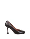 Amina Muaddi 95mm Iris Leather Pumps In Brown