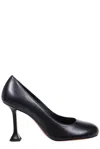 Amina Muaddi Iris Round Toe Pumps In Black