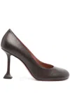 Amina Muaddi 95mm Iris Leather Pumps