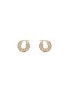 Amina Muaddi Jah Hoop Small Earrings In Golden Honey Crystals & Gold Base
