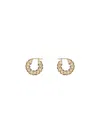 Amina Muaddi Jah Hoop Small Earrings In Golden Honey Crystals & Gold Base