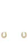 Amina Muaddi Jah Hoop Small Earrings In Golhoncrygol