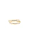 Amina Muaddi Jahleel Bangle Gold White Crystal Bracelet In Oro