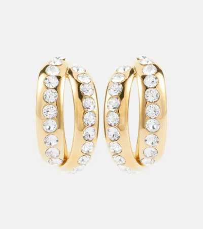 Amina Muaddi Jahleel Embellished Earrings In Gold
