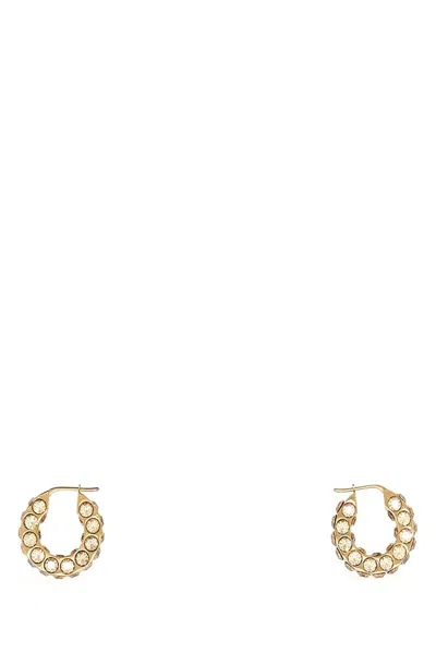 Amina Muaddi Embellished Metal Small Jaheel Earrings In Gold